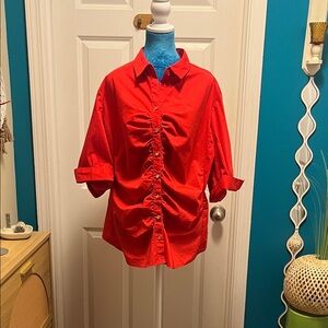 New York & Company Red Button Down Shirt